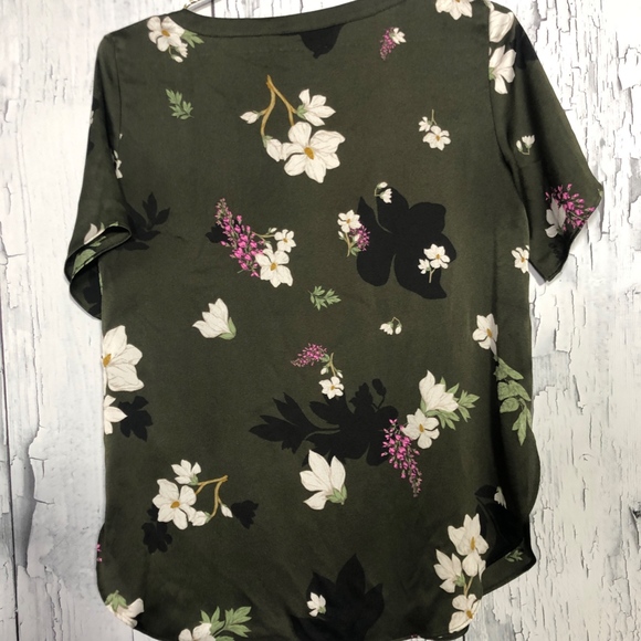 Banana Republic Green Floral Print Top Sz XS EUC - Picture 6 of 8